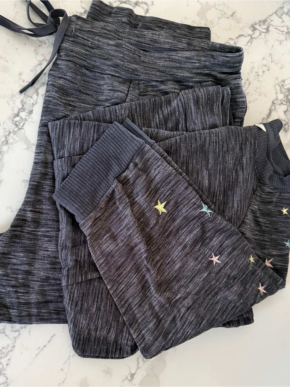 Celestial soft PJ set Heathered grey cropped 3X